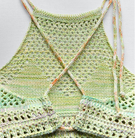 ZARA crochet KNIT TOP - Picture 6 of 11